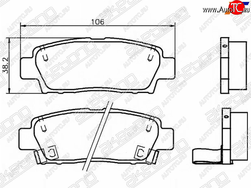 2 489 р. Колодки тормозные зад LH-RH SAT  Toyota Chaser - Mark 2 ( X100,  Qualis,  X110,  Blit)  с доставкой в г. Воронеж