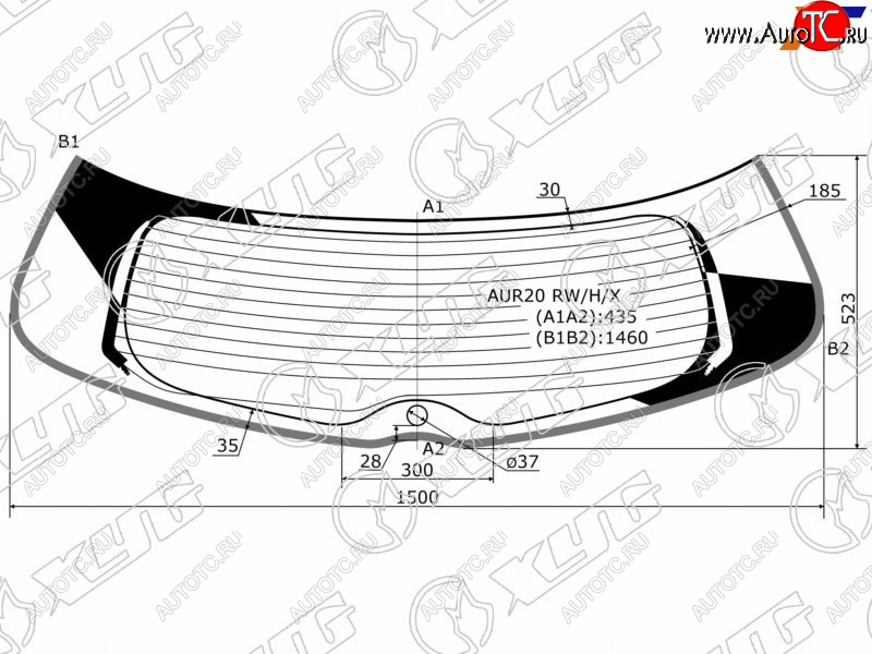 16 649 р. Стекло заднее (Цвет зеленый Обогрев Молдинг) Toyota Verso 09-17 XYG AUR20 RW/H/X  с доставкой в г. Воронеж