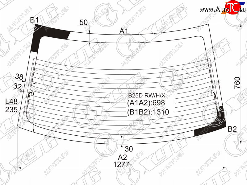 8 749 р. Стекло заднее (Цвет зеленый Обогрев Антенна 4D SED) Mazda 323 98-03  Familia 98-03  Protеgе 98- XYG B25D RW/H/X  с доставкой в г. Воронеж