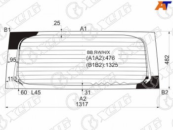 7 999 р. Стекло заднее (Цвет зеленый Обогрев) Great Wall Hover M2 13-14  Scion xB 03-06  Toyota bB 00-05 XYG BB RW/H/X  с доставкой в г. Воронеж. Увеличить фотографию 1