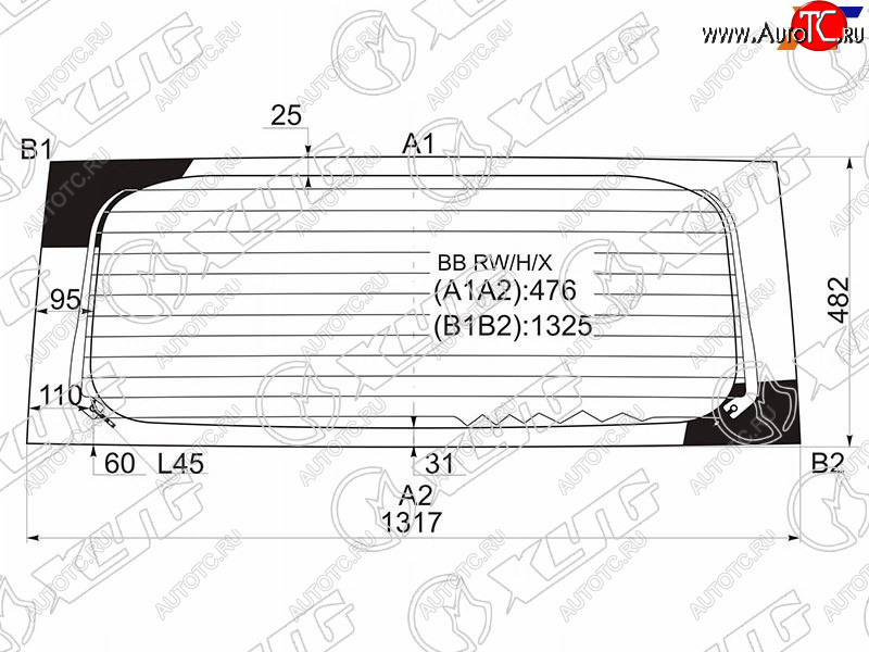 7 999 р. Стекло заднее (Цвет зеленый Обогрев) Great Wall Hover M2 13-14  Scion xB 03-06  Toyota bB 00-05 XYG BB RW/H/X  с доставкой в г. Воронеж