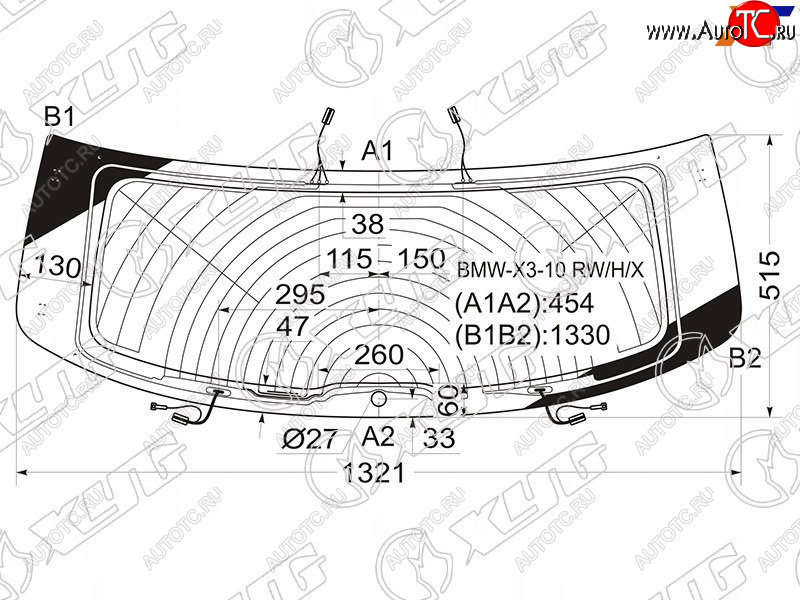 13 299 р. Стекло заднее (Цвет зеленый Обогрев Антенна) BMW X3 10-17 XYG BMW-X3-10 RW/H/X  с доставкой в г. Воронеж