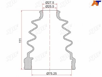 529 р. Пыльник шруса внутреннего LH TOYOTA ACV3#ACV40 NZT260ANE10ACUMCU2030ACM21ACR30AZR65 SAT C-1941T  с доставкой в г. Воронеж. Увеличить фотографию 1