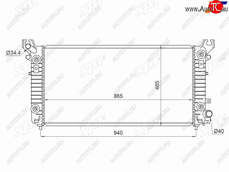 15 949 р. Радиатор охлаждающей жидкости SAT Cadillac Escalade GMTK2 джип 5 дв. короткая база (2015-2020)  с доставкой в г. Воронеж