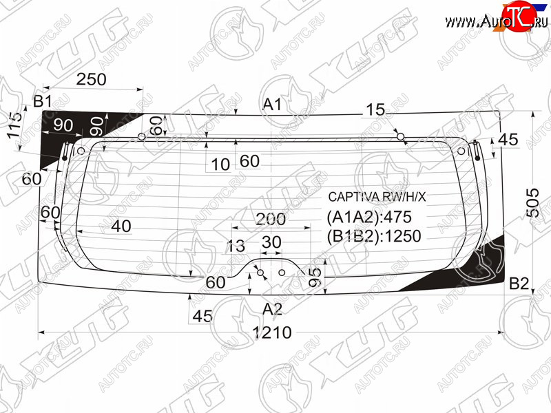 6 449 р. Стекло заднее с обогревом CHEVROLET CAPTIVA 06-16 OPEL ANTARA 06-16                                 XYG CAPTIVA RW/H/X  с доставкой в г. Воронеж
