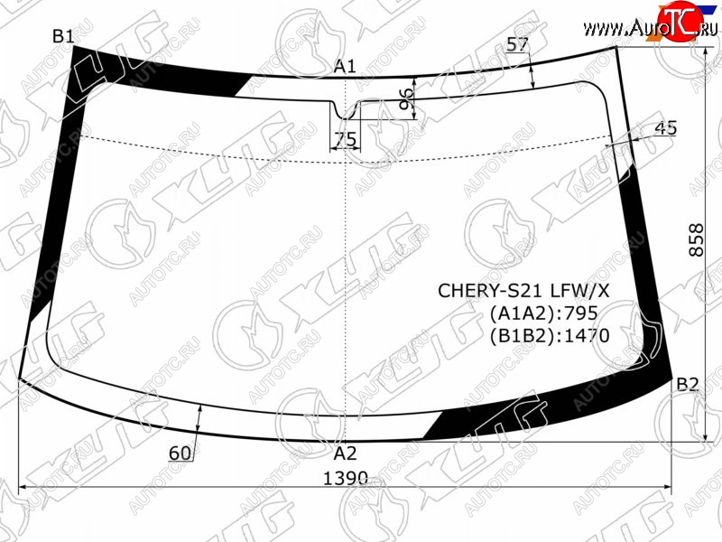 7 849 р. Стекло лобовое Chery QQ6 S21 06-11 XYG CHERY-S21 LFW/X  с доставкой в г. Воронеж