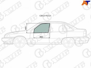 2 199 р. Стекло боковое опускное (Спереди Слева Цвет зеленый) Daewoo Nexia 94-16 XYG CIELO FD/LH  с доставкой в г. Воронеж. Увеличить фотографию 2