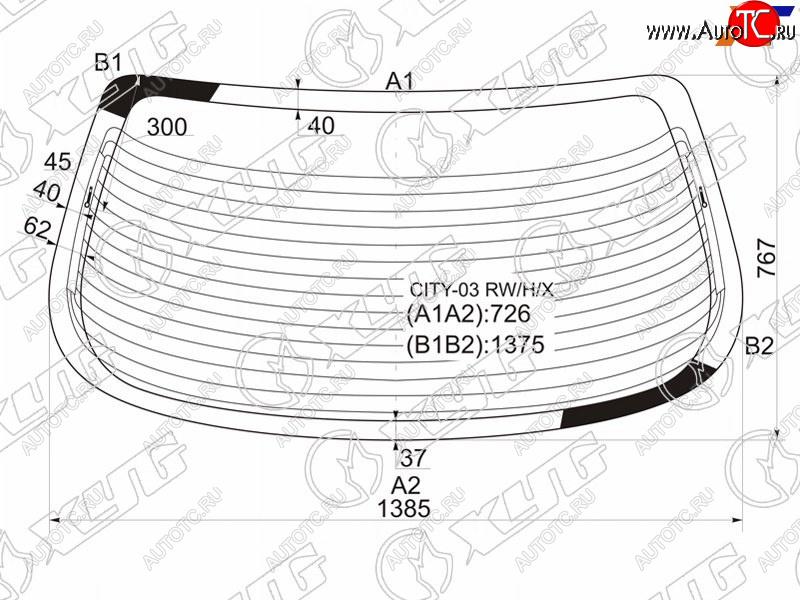 8 499 р. Стекло заднее (Цвет зеленый Обогрев Антенна) Honda City 02-08  Fit Aria 02-09 XYG CITY-03 RW/H/X  с доставкой в г. Воронеж