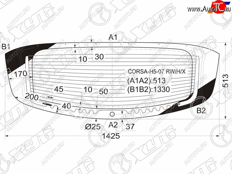 10 599 р. Стекло заднее (Цвет зеленый Обогрев 5D HBK) Opel Corsa 06-14 XYG CORSA-H5-07 RW/H/X  с доставкой в г. Воронеж