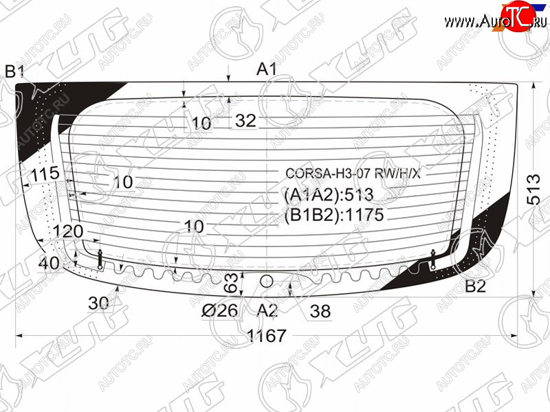 9 749 р. Стекло заднее (Цвет зеленый Обогрев 3D HBK) Opel Corsa 06-14 XYG CORSA-H3-07 RW/H/X  с доставкой в г. Воронеж