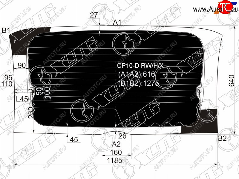 10 999 р. Стекло заднее (Затемненное Обогрев) Toyota Funcargo 99-05  Yaris Verso 99-06 XYG CP10-D RW/H/X  с доставкой в г. Воронеж
