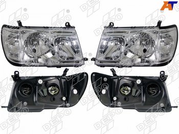 27 599 р. Фара Toyota Land Cruiser (J100) 98-05 (Галоген Комплект Ручная регулировка) DEPO D12-1103P-LD-E1  с доставкой в г. Воронеж. Увеличить фотографию 1
