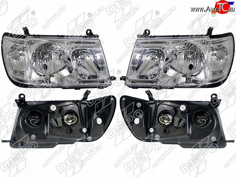 27 599 р. Фара Toyota Land Cruiser (J100) 98-05 (Галоген Комплект Ручная регулировка) DEPO D12-1103P-LD-E1  с доставкой в г. Воронеж