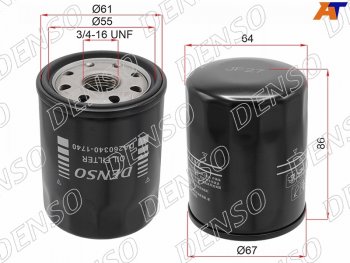 469 р. Фильтр масляный TOYOTA #AZF#,#GE,#GTE 90- DENSO DA260340-1740  с доставкой в г. Воронеж. Увеличить фотографию 1