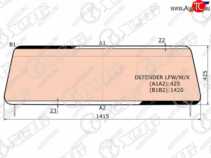 14 649 р. Стекло лобовое (Обогрев полный) Land Rover Defender 83-16 XYG DEFENDER LFW/W/X  с доставкой в г. Воронеж