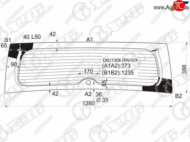 12 649 р. Стекло заднее с обогревом JEEP PATRIOT 07-16                                                         XYG DB11308 RW/H/X  с доставкой в г. Воронеж