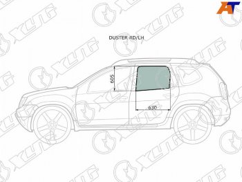 2 349 р. Стекло боковое опускное (Сзади Слева Цвет зеленый) Nissan Terrano 14-22  Renault Duster 10-21  D XYG DUSTER RD/LH  с доставкой в г. Воронеж. Увеличить фотографию 1
