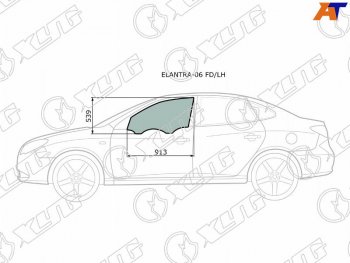 2 599 р. Стекло боковое опускное (Спереди Слева Цвет зеленый) Hyundai Elantra 06-12  Avante 06-11 XYG ELANTRA-06 FD/LH  с доставкой в г. Воронеж. Увеличить фотографию 1