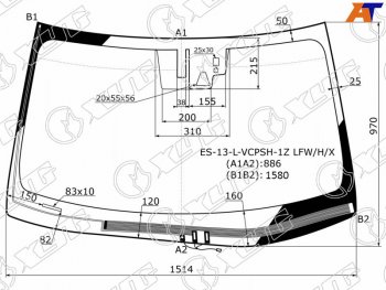 11 299 р. Стекло лобовое (Обогрев щеток Камера Датчик дождя) Lexus ES 12-15 XYG ES-13-L-VCPSH-1Z LFW/H/X  с доставкой в г. Воронеж. Увеличить фотографию 1