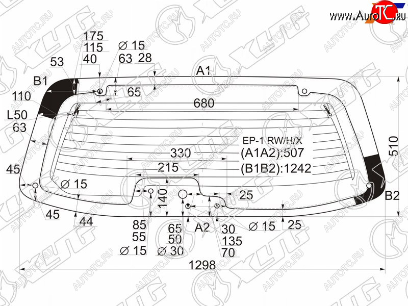 8 499 р. Стекло заднее (Цвет зеленый Обогрев) Mazda Tribute 00-07 XYG EP-1 RW/H/X  с доставкой в г. Воронеж