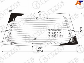 8 749 р. Стекло заднее (Цвет зеленый Обогрев) Toyota Raum 97-03 XYG EXZ10 RW/H/X  с доставкой в г. Воронеж. Увеличить фотографию 1