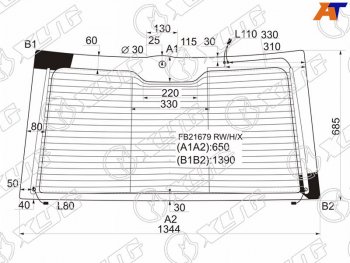 13 949 р. Стекло заднее (Цвет зеленый Обогрев Антенна) Land Rover Range Rover 02-12 XYG FB21679 RW/H/X  с доставкой в г. Воронеж. Увеличить фотографию 1