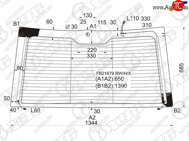 13 949 р. Стекло заднее (Цвет зеленый Обогрев Антенна) Land Rover Range Rover 02-12 XYG FB21679 RW/H/X  с доставкой в г. Воронеж