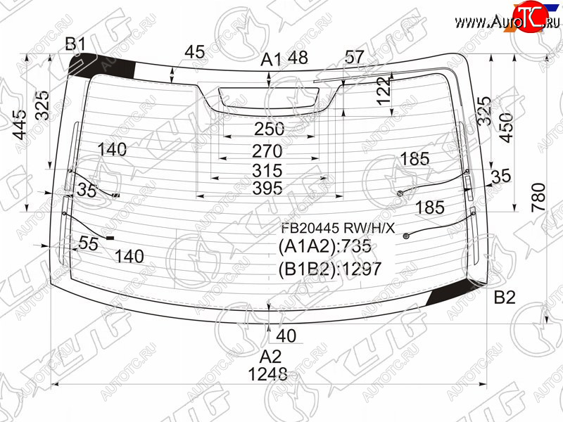 9 749 р. Стекло заднее (Цвет зеленый Обогрев Антенна) BMW 3-Series 98-06 XYG FB20445 RW/H/X  с доставкой в г. Воронеж