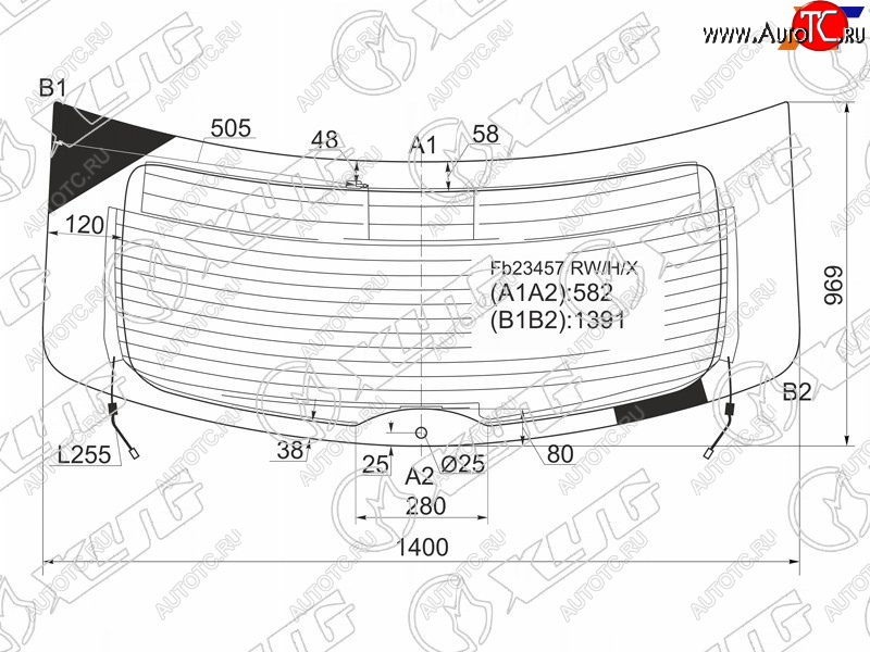 14 899 р. Стекло заднее (Цвет зеленый Обогрев Антенна) Mazda CX-9 07-15 XYG FB23457 RW/H/X  с доставкой в г. Воронеж