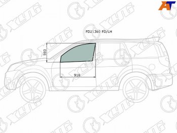 3 079 р. Стекло боковое опускное (Спереди Слева Цвет зеленый) Great Wall Hover 05-10  Hover H3 10-16  Hov XYG FD21369 FD/LH  с доставкой в г. Воронеж. Увеличить фотографию 1