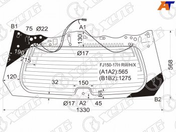 10 399 р. Стекло заднее (Цвет зеленый Обогрев) Toyota Land Cruiser Prado (J150) 09-24  Lexus GX 09-23 XYG FJ150-17H RW/H/X  с доставкой в г. Воронеж. Увеличить фотографию 1