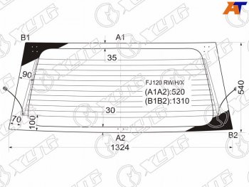 Стекло заднее (Цвет зеленый Обогрев) Toyota Land Cruiser Prado (J120) 02-09 XYG FJ120 RW/H/X