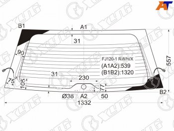 6 449 р. Стекло заднее (Цвет зеленый Обогрев) Toyota Land Cruiser Prado (J120) 02-09  Lexus GX 02-09 XYG FJ120-1 RW/H/X  с доставкой в г. Воронеж. Увеличить фотографию 1