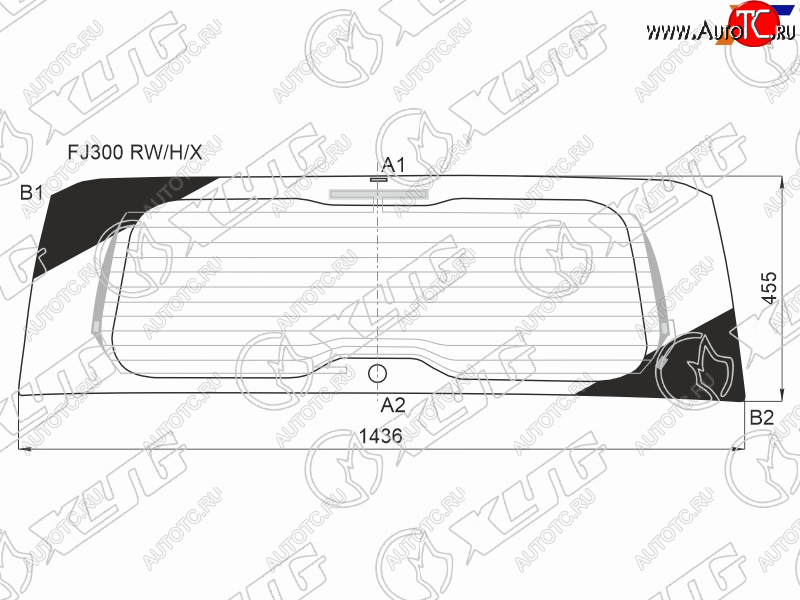 9 949 р. Стекло заднее (Цвет зеленый Обогрев Антенна) Toyota Land Cruiser (J300) 21- XYG FJ300 RW/H/X  с доставкой в г. Воронеж