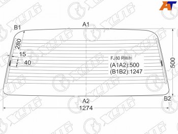 6 599 р. Стекло заднее (Цвет зеленый Обогрев) Toyota Land Cruiser (J80) 89-97  Lexus LX 95-97 XYG FJ80 RW/H  с доставкой в г. Воронеж. Увеличить фотографию 1
