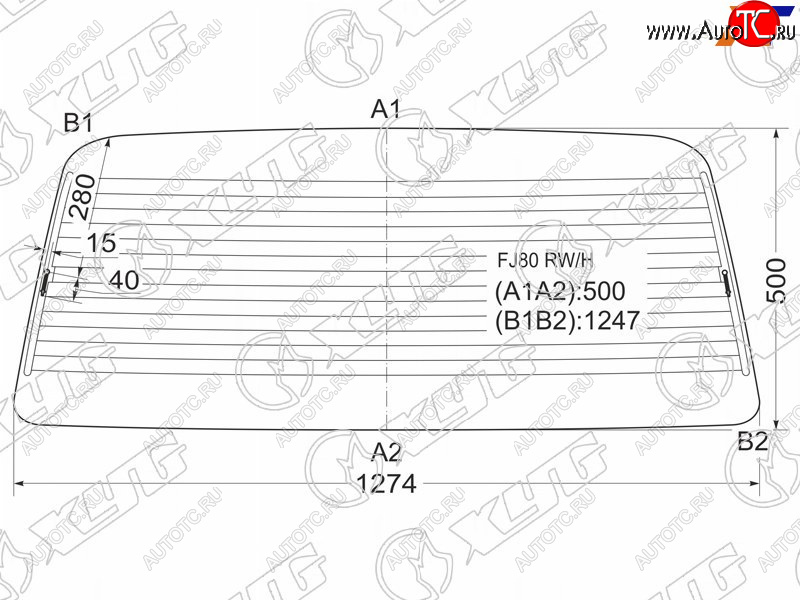 6 599 р. Стекло заднее (Цвет зеленый Обогрев) Toyota Land Cruiser (J80) 89-97  Lexus LX 95-97 XYG FJ80 RW/H  с доставкой в г. Воронеж