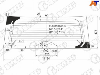 7 999 р. Стекло заднее (Цвет зеленый Обогрев) Ford Fusion 02-12 XYG FUSION RW/H/X  с доставкой в г. Воронеж. Увеличить фотографию 1