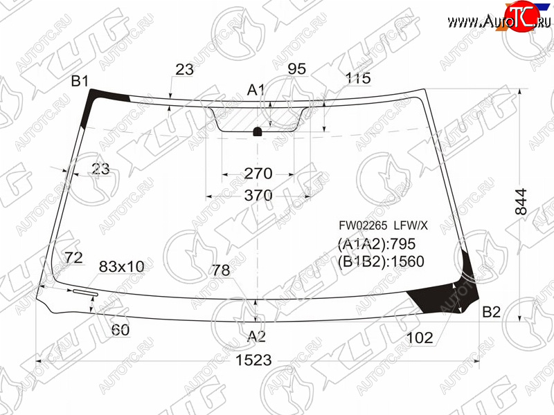 5 399 р. Стекло лобовое Toyota Highlander 00-07  Kluger V 00-07 XYG FW02265 LFW/X  с доставкой в г. Воронеж