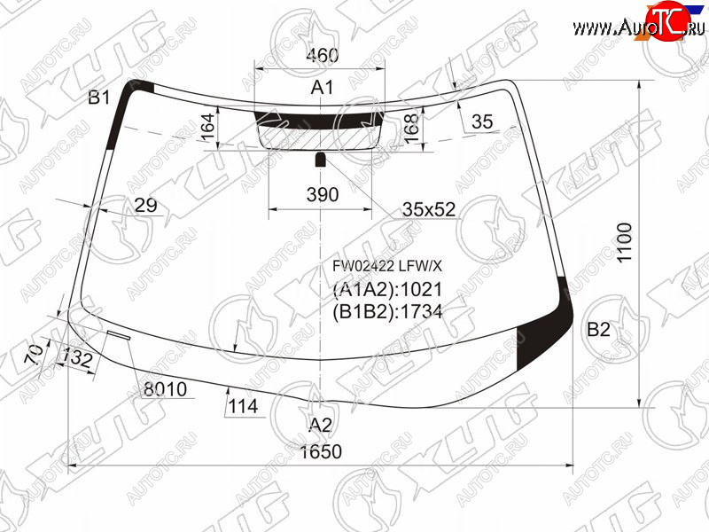 8 299 р. Стекло лобовое TOYOTA SIENNA 03-09 XYG FW02422 LFW/X  с доставкой в г. Воронеж