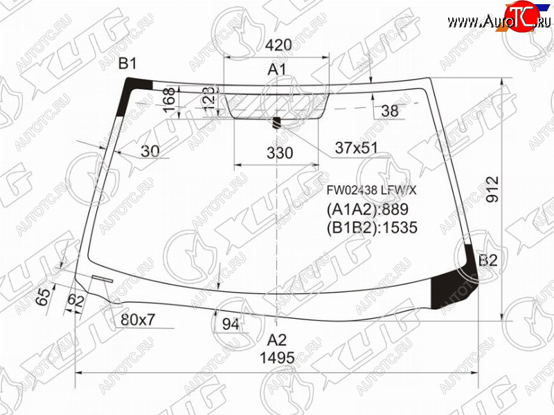 11 549 р. Стекло лобовое Toyota Solara 03-09 XYG FW02438 LFW/X  с доставкой в г. Воронеж