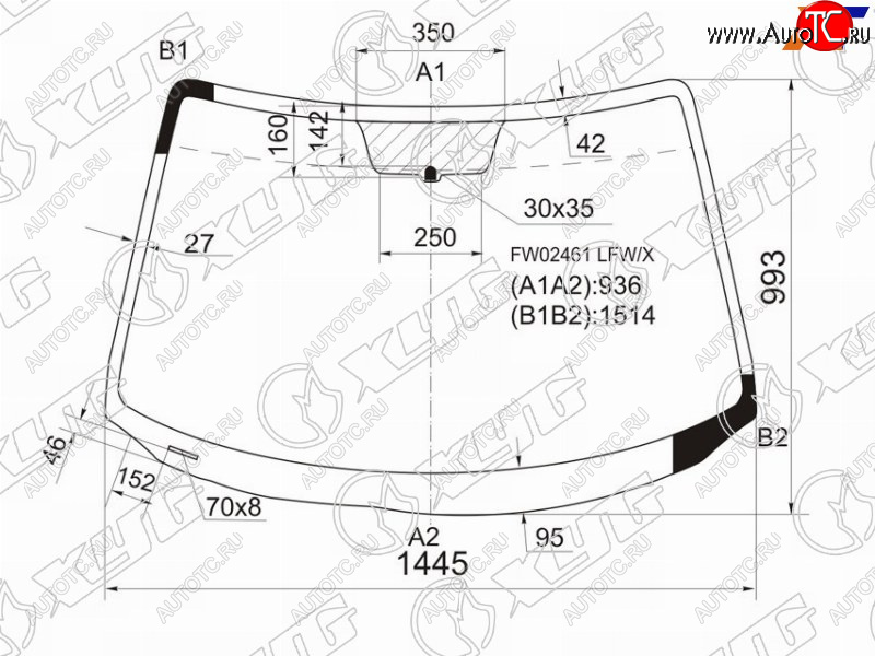 6 399 р. Стекло лобовое Mazda 3 03-06 XYG FW02461 LFW/X  с доставкой в г. Воронеж