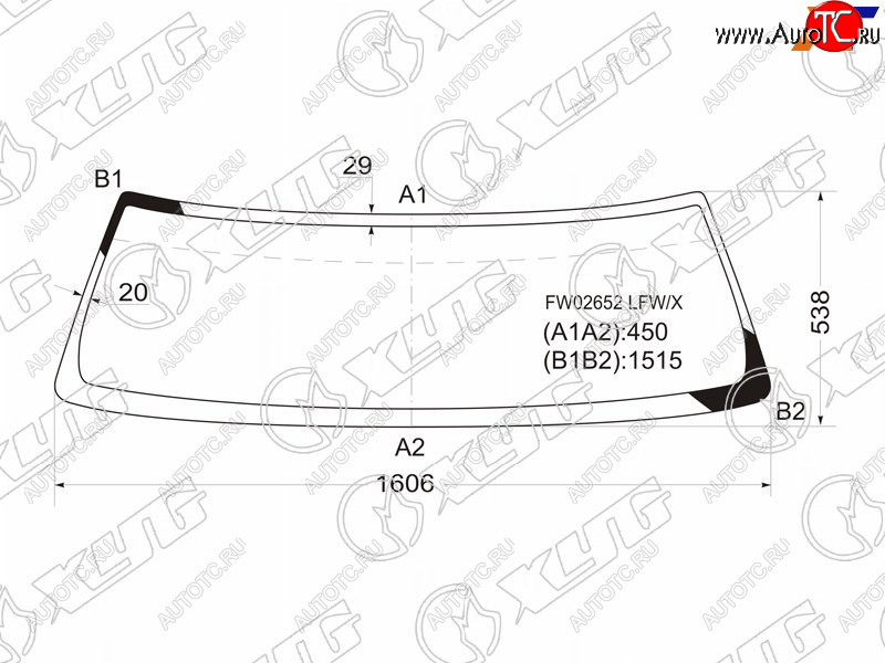 5 849 р. Стекло лобовое Toyota FJ Cruiser 05-18 XYG FW02652 LFW/X  с доставкой в г. Воронеж