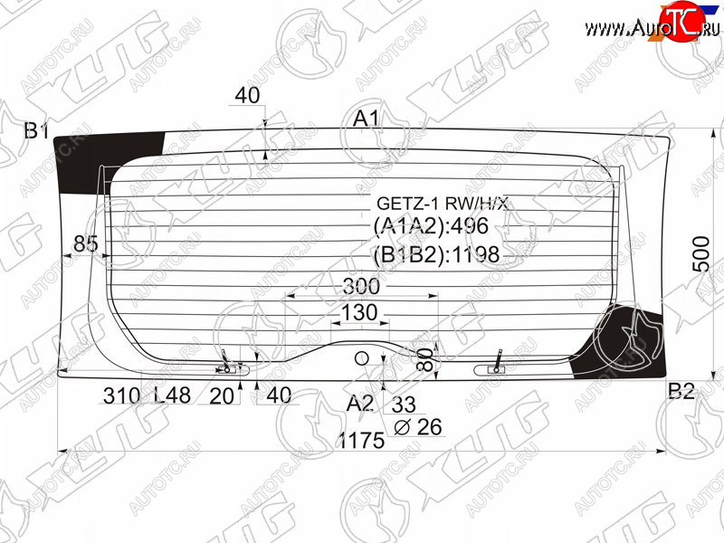 7 549 р. Стекло заднее (Цвет зеленый Обогрев) Hyundai Getz 02-11  Click 02-11 XYG GETZ-1 RW/H/X  с доставкой в г. Воронеж