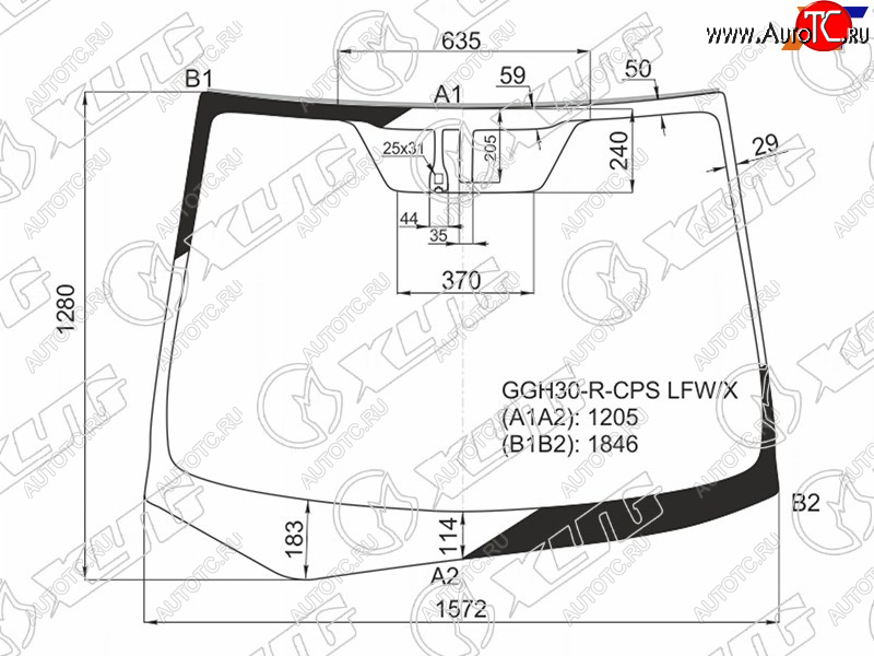 13 799 р. Стекло лобовое (Датчик дождя Молдинг) XYG Toyota Vellfire 2 дорестайлинг (2015-2017)  с доставкой в г. Воронеж