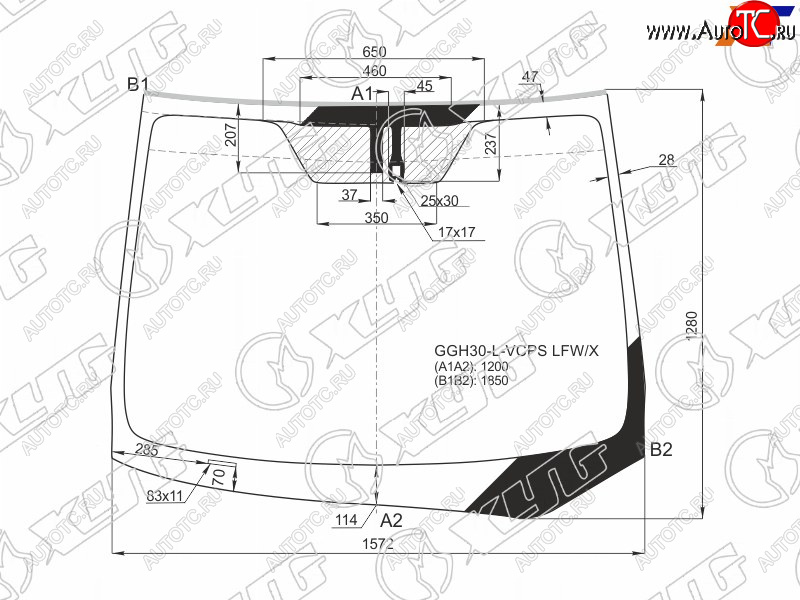 14 999 р. Стекло лобовое (Датчик дождя) Toyota Alphard (H30) 15-23  Vellfire 15- XYG GGH30-L-VCPS LFW/X  с доставкой в г. Воронеж