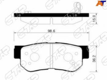 Колодки тормозные задние RH-LH SAT Hyundai Sonata EF рестайлинг ТагАЗ (2001-2013)