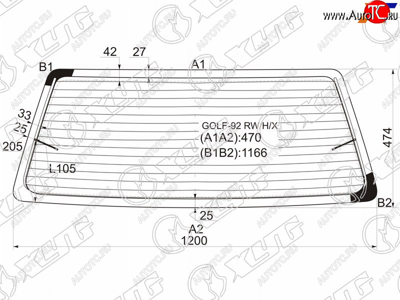 3 599 р. Стекло заднее (Цвет зеленый Обогрев) Volkswagen Golf 91-99 XYG GOLF-92 RW/H/X  с доставкой в г. Воронеж