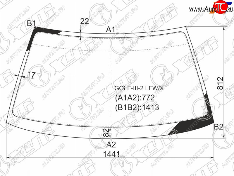 5 999 р. Стекло лобовое Volkswagen Golf 91-99  Jetta 91-98  Vento 92-95 XYG GOLF-III-2 LFW/X  с доставкой в г. Воронеж