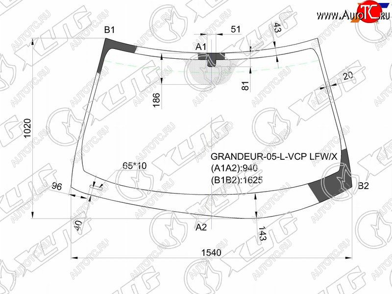 11 299 р. Стекло лобовое Hyundai Azera 05-11  Grandeur 05-11 XYG GRANDEUR-05-L-VCP LFW/X  с доставкой в г. Воронеж