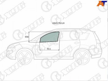 2 789 р. Стекло боковое опускное (Спереди Слева Цвет зеленый) Mitsubishi Outlander 05-12  Citroen C-Crosse XYG GS45 FD/LH  с доставкой в г. Воронеж. Увеличить фотографию 1